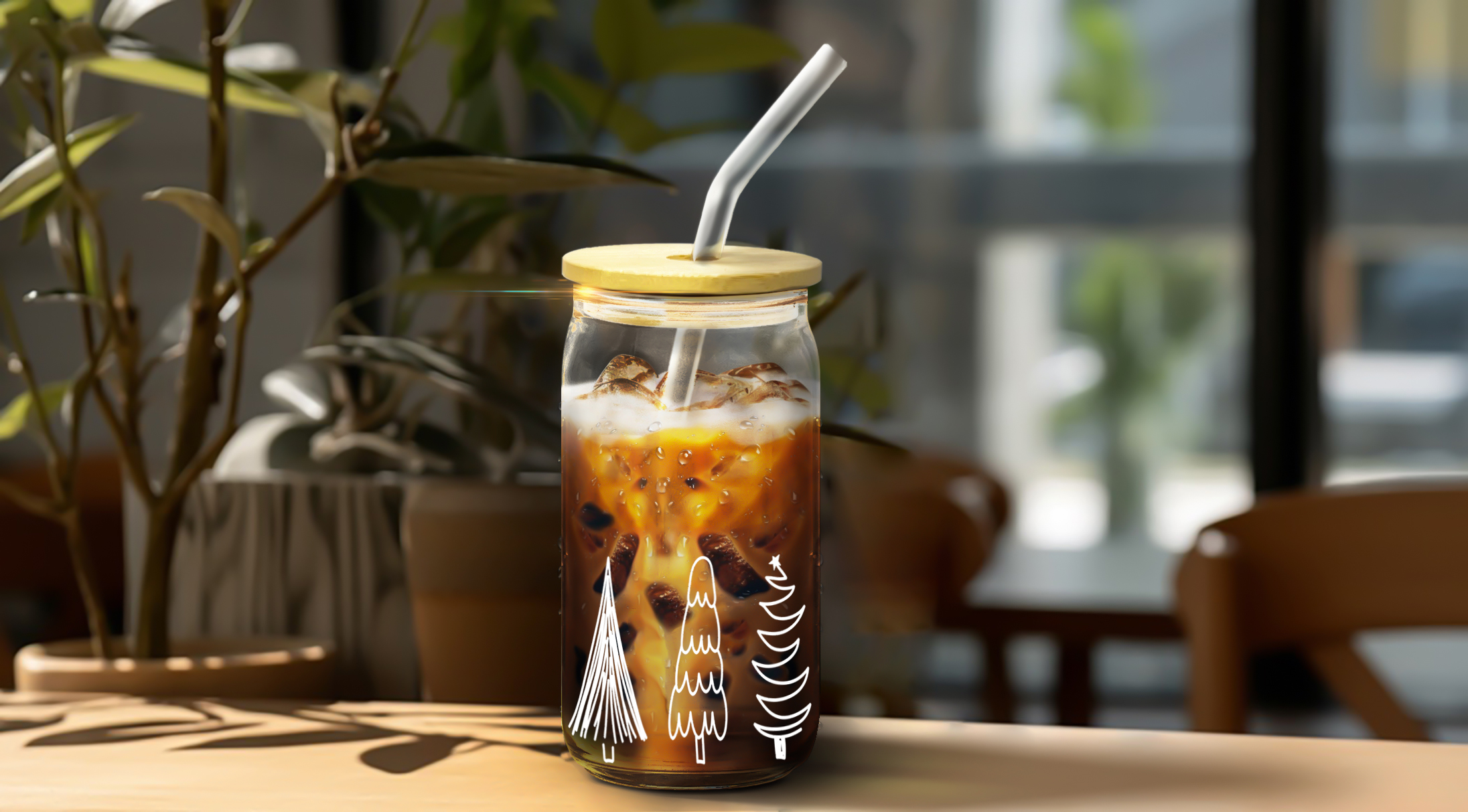 Christmas Tree Glass Can